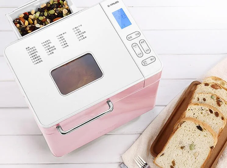 donlim home bread machine DL-T15W powder household mini bread maker Pink roasting toaster dough mixer jam cake Yogurt bake images - 6