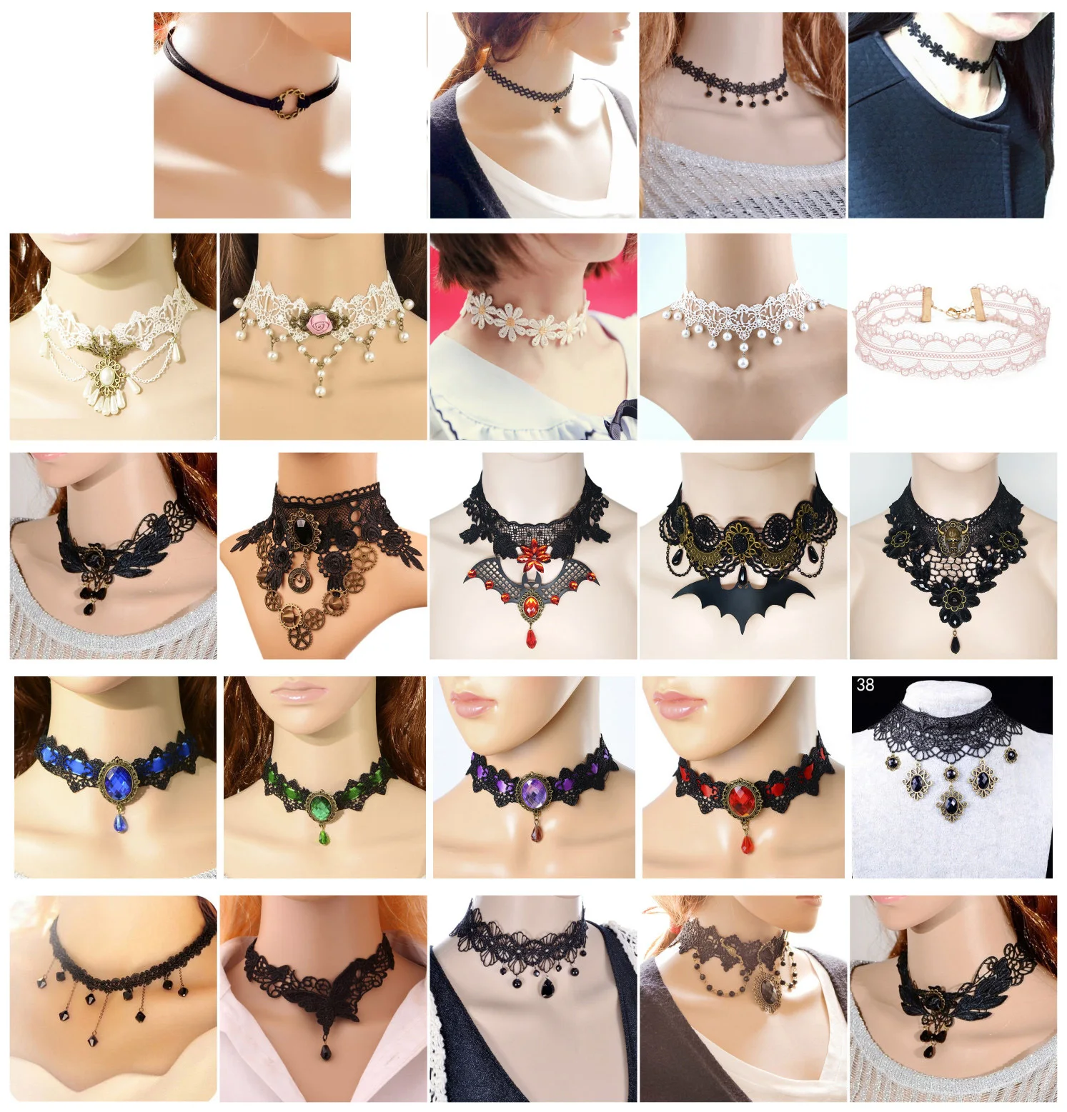 1 pcs Steampunk Gothic Victorian Tassel Tattoo Choker Necklace Black Lace Choker Collar Vintage Women Wedding Jewelry women necklace