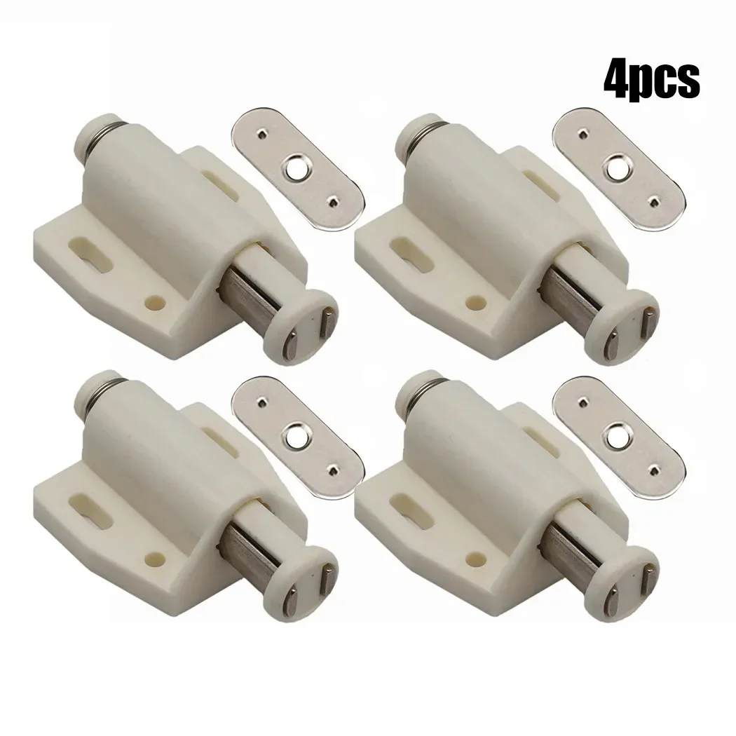 Cabinet Door Lock Cabinet Magnetic Catch 4Pcs Single Magnetic Pressure Push To Open Touch Latch Cabinet Doors Rebound Single Touch Magnet For Home Hardware Accessories