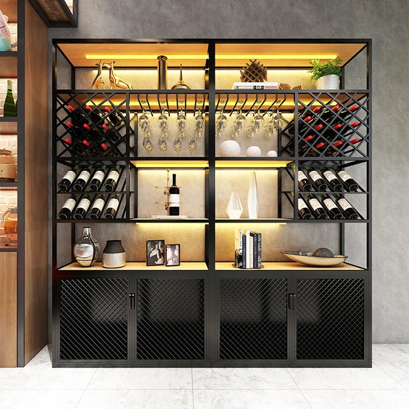 Modern Minimalist Wine Iron Wine Rack Floor Wine