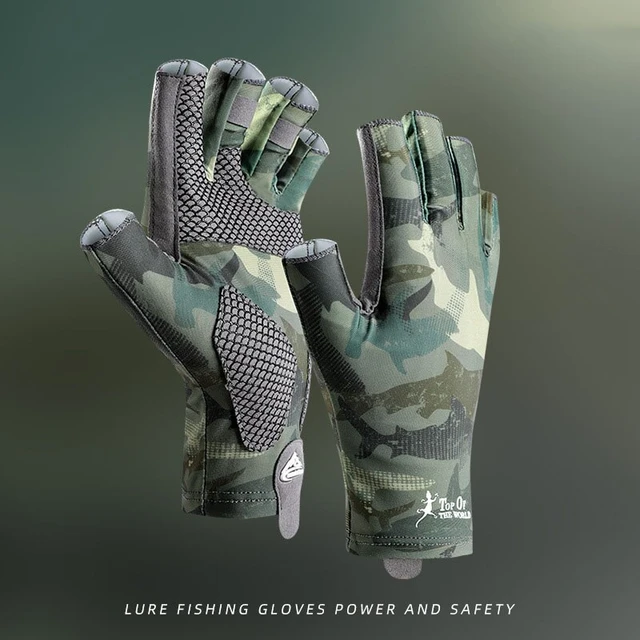 SPF Fishing Gloves Sunscreen Gloves For Fishing Five-finger Hollow Design Sunscreen  Fishing Gloves UV Protection Gloves Men For - AliExpress