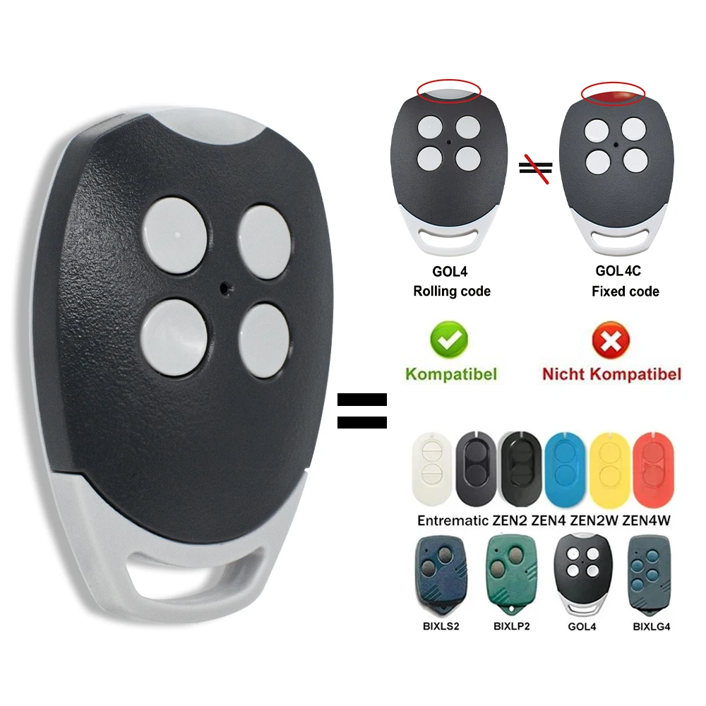 Ditec GOL4 Garage Door Remote Control Work For Ditec BIXLS2 BIXLP2 BIXLG4 Gate Keyfob 433.92MHz Rolling Code 2