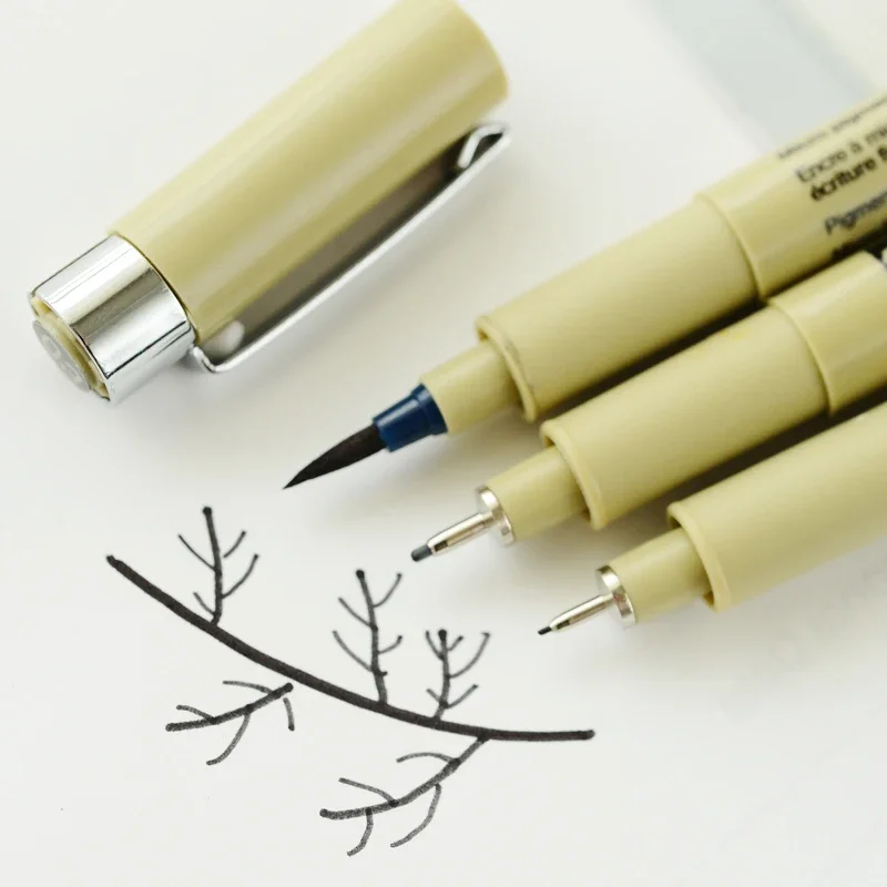 7/9Pcs Sakura Liner Pen Set Waterdichte Zwarte Fineliner Micron Pen Ontwerp Schets Tekening Marker Kunstenaar Markers School levert