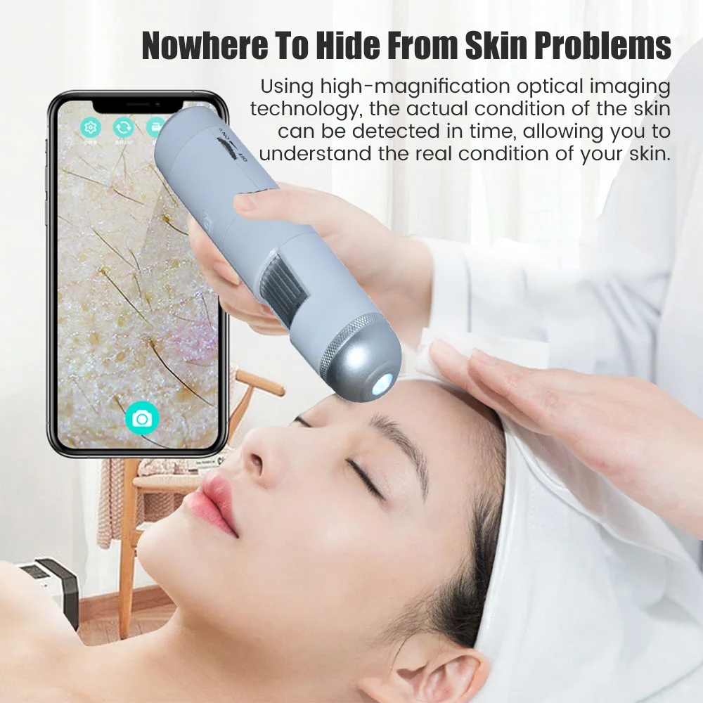 Wireless Skin Analyzer Magnifying Analyzer HD Skin Scanner Hair Follicle Oil Moisture Pigment Tester Scalp aibecy 2 in 1 2 4g wireless barcode scanner