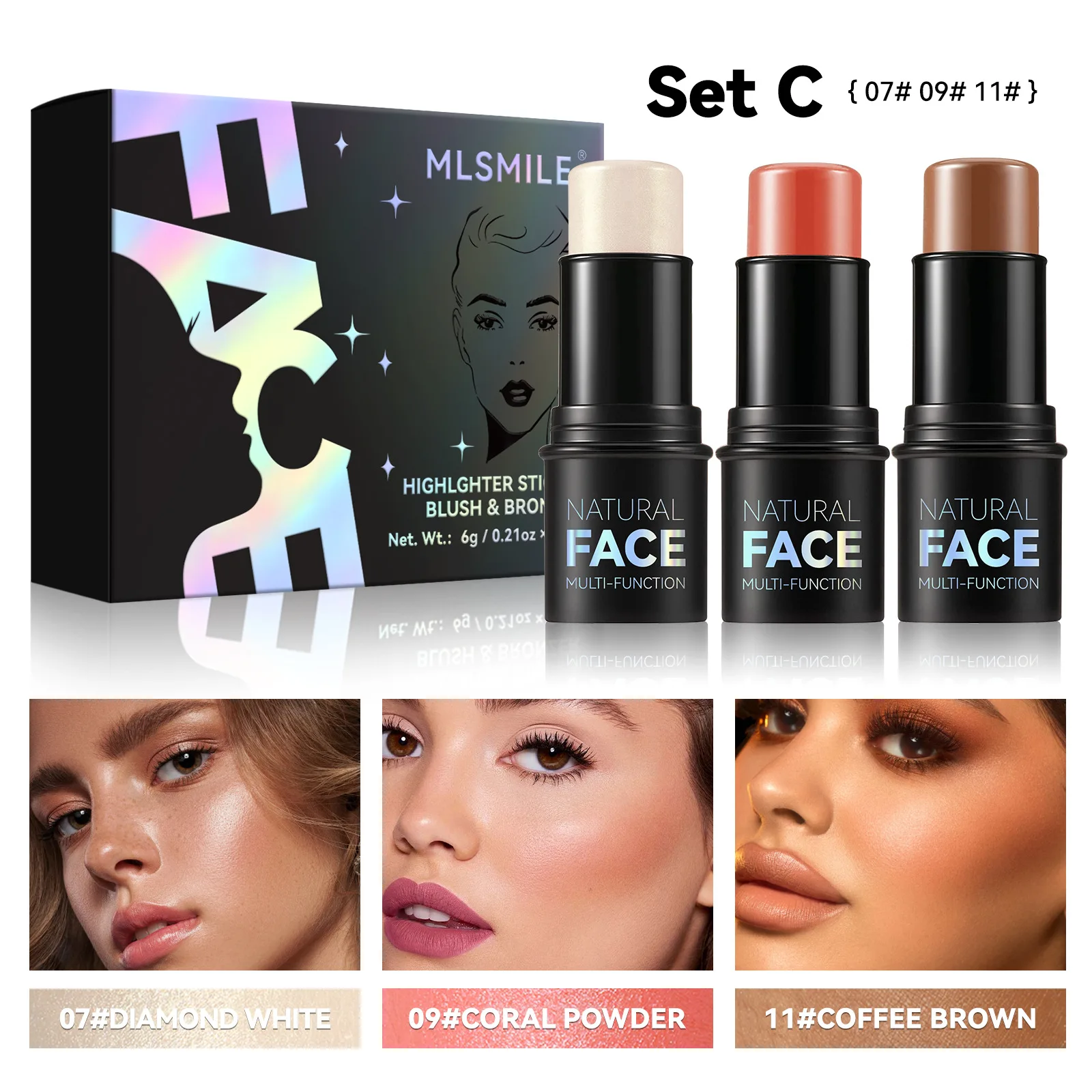 Magic Blush Stick Cheek Lip Tinted Moistured Blush Stick Silky Brighten Blush Cream Blusher Cosmetics Tubes Matte Contour 4