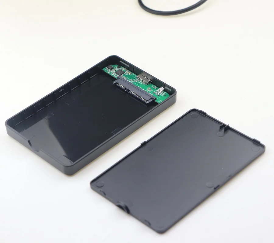 2.5인치 SATA to USB3.0 HDD 인클로저, SSD 외장 스토리지용 모바일 하드 드라이브 케이스, USB3.0 케이블 포함 ABS 하드 박스