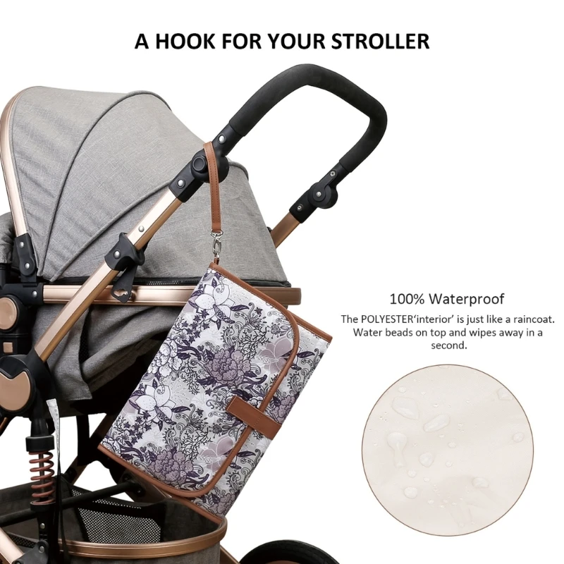 Foldable Change Mat Liner Baby Diaper Changing Pad with Carry Strap Diapering Sheet Protector Sheet Bed Pad