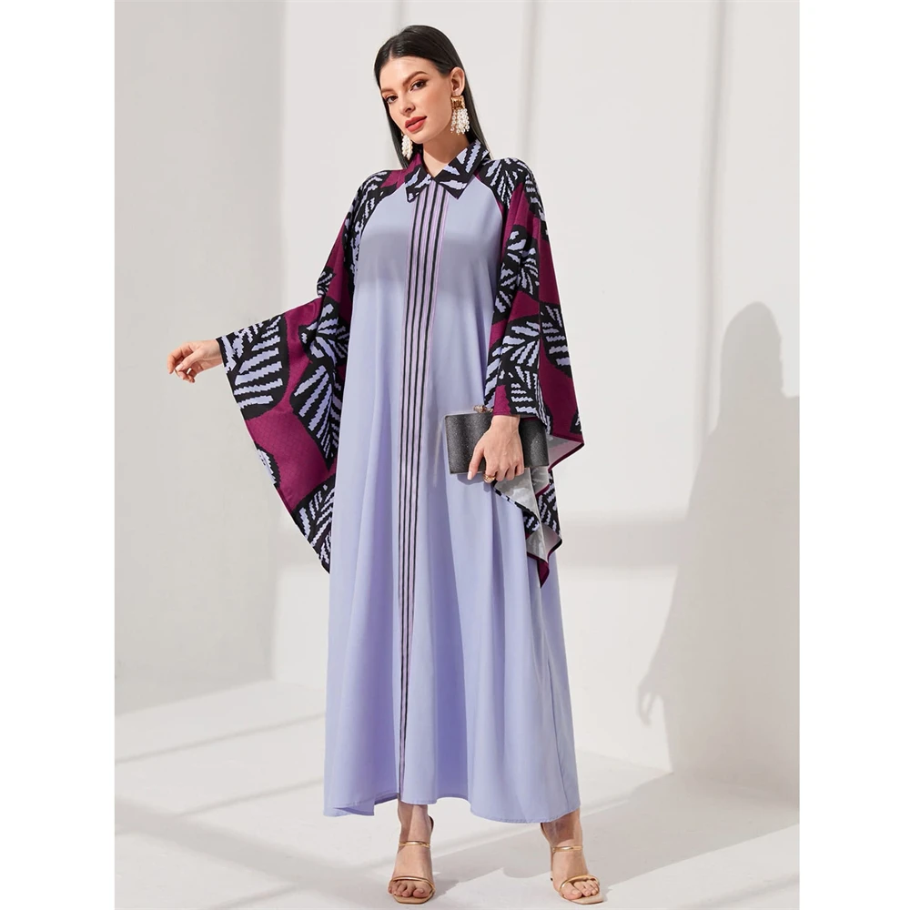 

Muslim Women Batwing Sleeve Maxi Dress Eid Mubarak Ramadan Abaya Africa Dresses Modest Islamic Clothing Morocco Kaftan Robe Gown