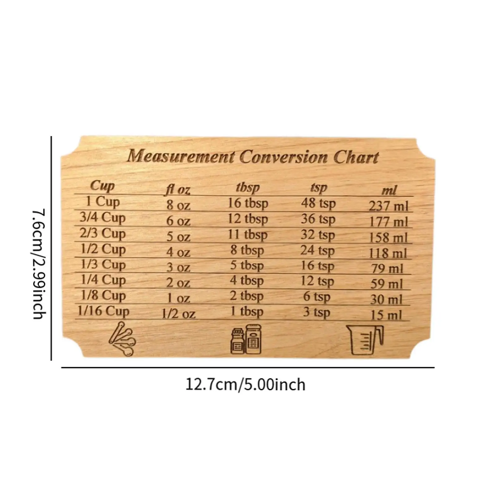 Kitchen Conversion Chart Teaspoons Liquids Baking Ingredients Measurement