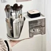 25 360° Rotating Makeup Brush Holder Cosmetic Storage Box Large Capacity Makeup Brush Storage Box Suitable for Bathroom Desktop 1