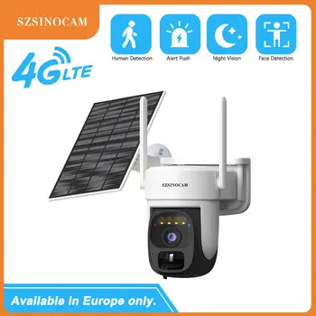 SZSINOCAM 3MP US 4G Solar Battery Powered Wireless Security Camera Color Night Vision PIR Motion Outdoor IP Camera