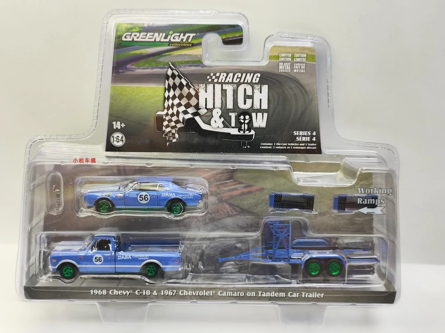 1:64 1968 Chevrolet C10 E Dana 56 Series Car Trailer Green Machine Collection Of Car Models