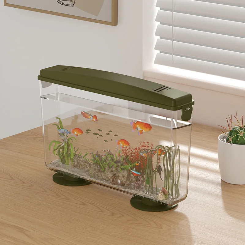 PET Aquariums Shrimp Cover Small Fish Shrimps Turtle Tank Insect Specialized Container Mini Portable Ecosystem Watertank