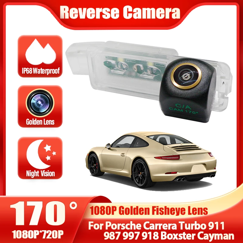 무선 후면보기 카메라 Fisheye 백업 주차 Porsche Carrera Turbo..