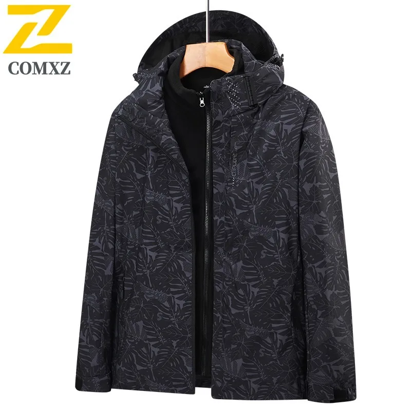 EIAO Outdoor Windproof Waterproof Breathable 3-in-1 Jacket Pants Set for Men Women Hiking Camping Fishing  Windbreaker Raincoat