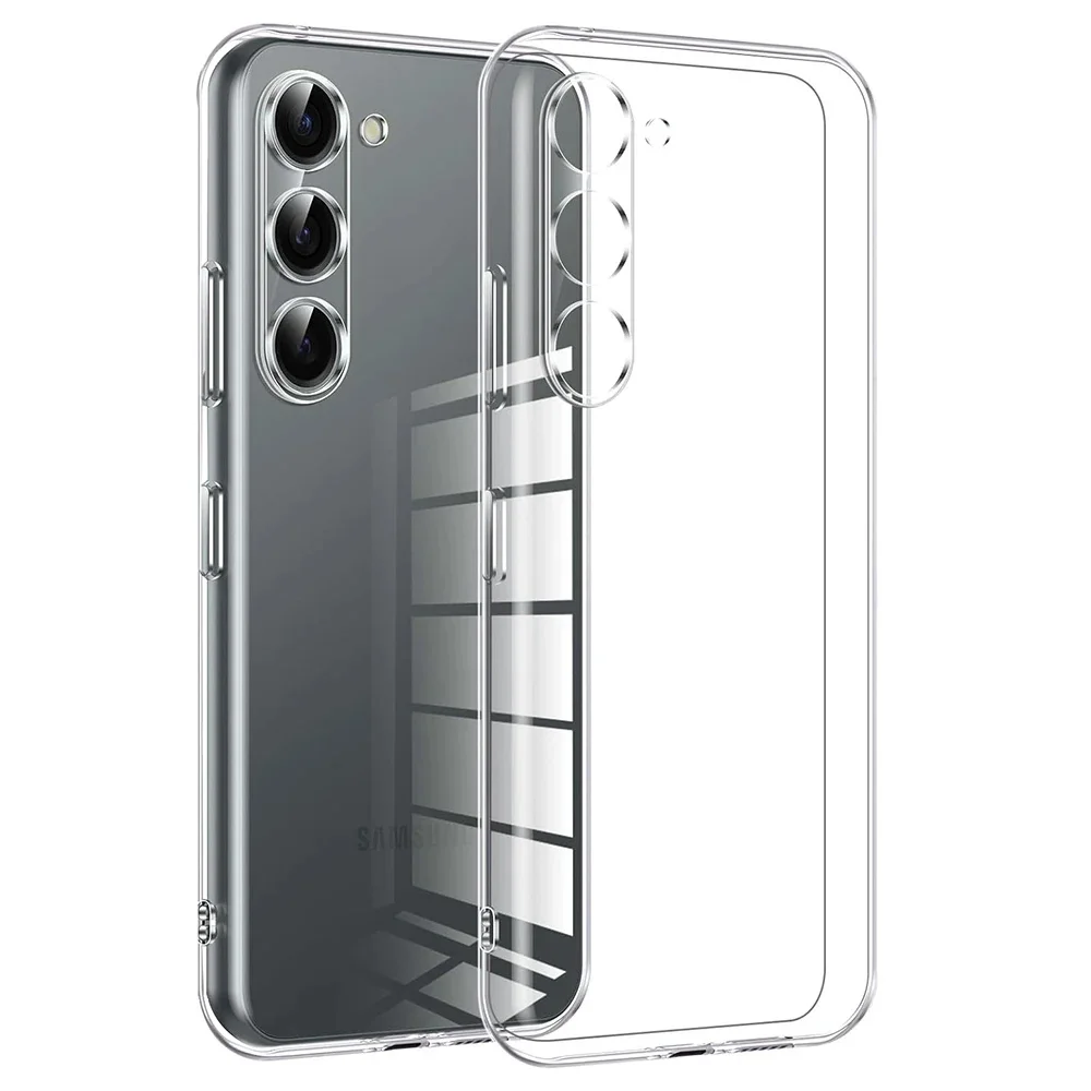 Clear Silicone Soft Phone Case Cover, Transparent Protective Back Cover, Shock-Absorbent Gel Shell