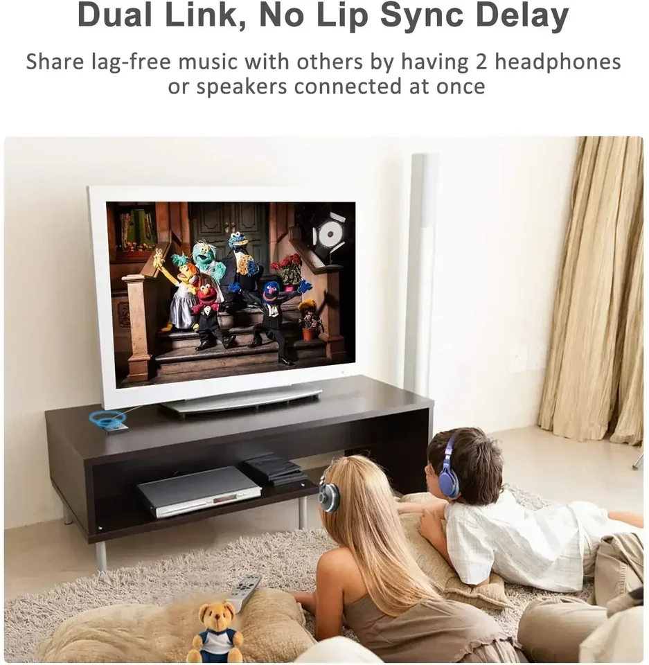 SUNITEC Trasmettitore Bluetooth 5.3 Per TV - Adattatore Audio AptX A