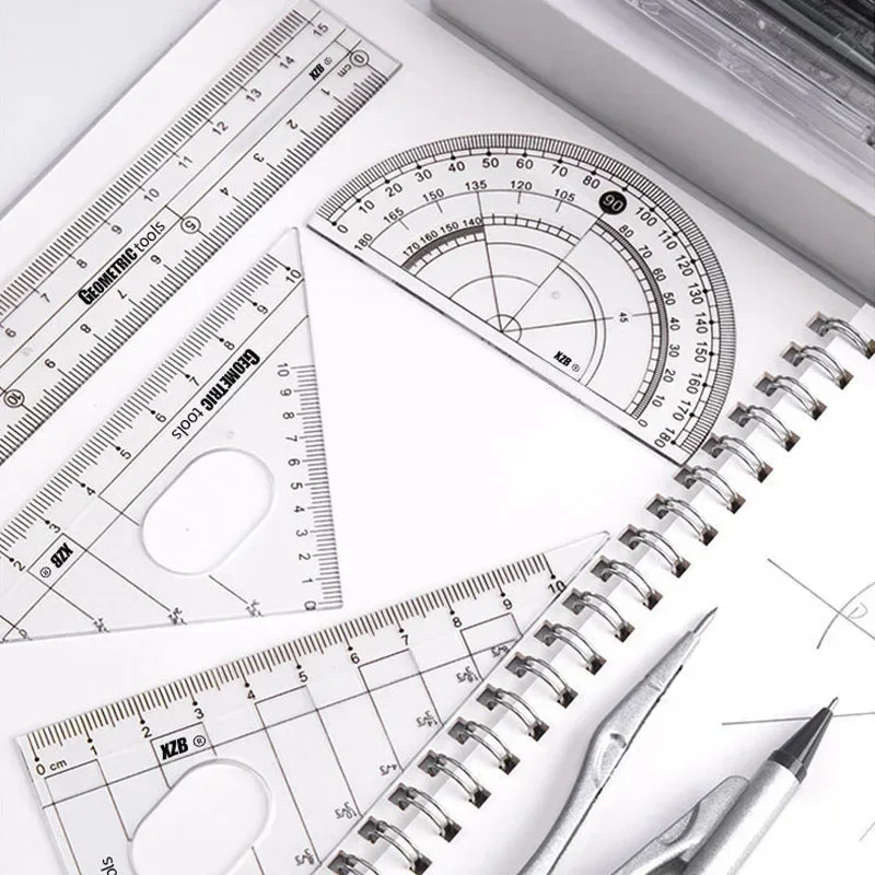 A Whole Set OfCompass Set Ruler Measurement Learning Professional Multifunctional Drawing Tool Ruler and 8-pcs