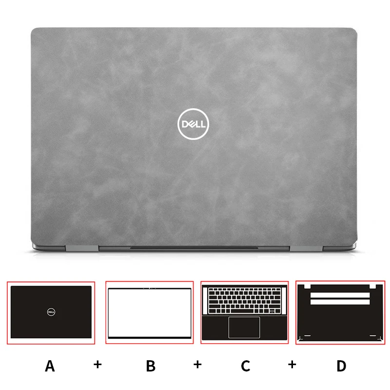 Elegant Leather Full Body Laptop Case with Stylish Sticker Cover