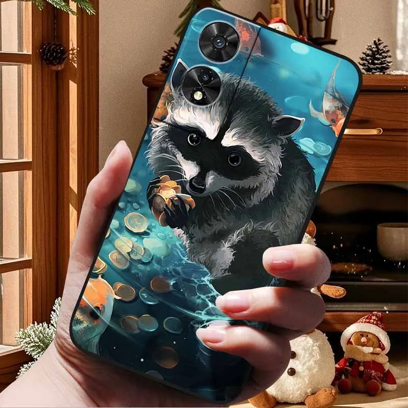 Charming Cat Design Soft TPU Silicone Phone Case for TCL 505 - Cute and Durable Back Cover