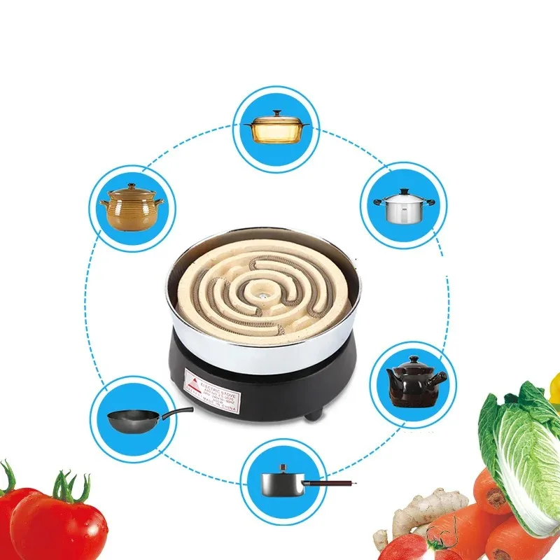 220V Kitchen Lab mini Electric stove electric household furnace thermostat hot milk cooker travel Hot Plate Hot Cook Heater 2