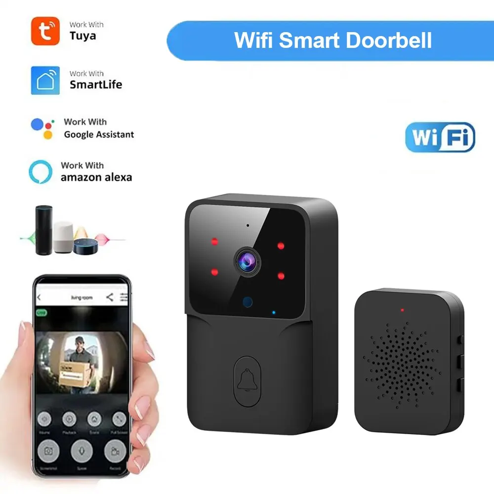 WiFi Doorbell Home Tuya WiFi Wireless Doorbell DC AC Battery Powered