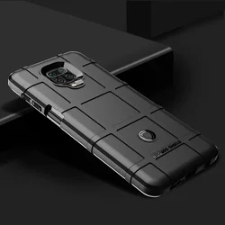 Rugged Shield Shockproof Phone Cover - Soft TPU Silicone Case - Redmi Note 9 Pro Max (Black)