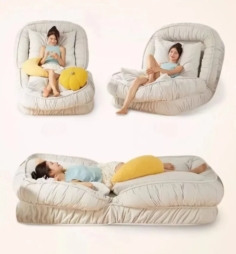 Description Picture 6 of itemFolding Lounger Sunbeds Chaise Lounge Relaxing Recliner Living Room Chair Portable Bed Sofa Tatami Chairs Floor Seat Furniture
