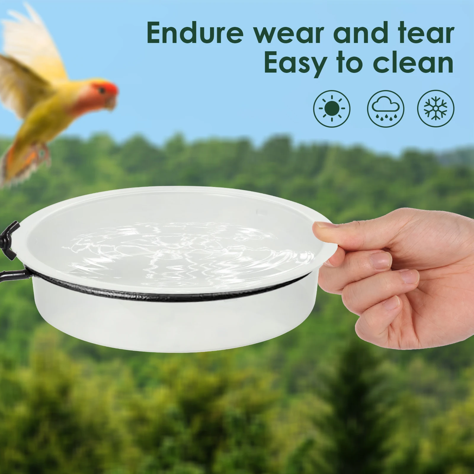 4Pcs Metal Round Bird Feeders Tray Plastics Feeding Waterbirds Bathtub Wild Birds Seed Feeding Mesh Accessory for Outdoor Yard