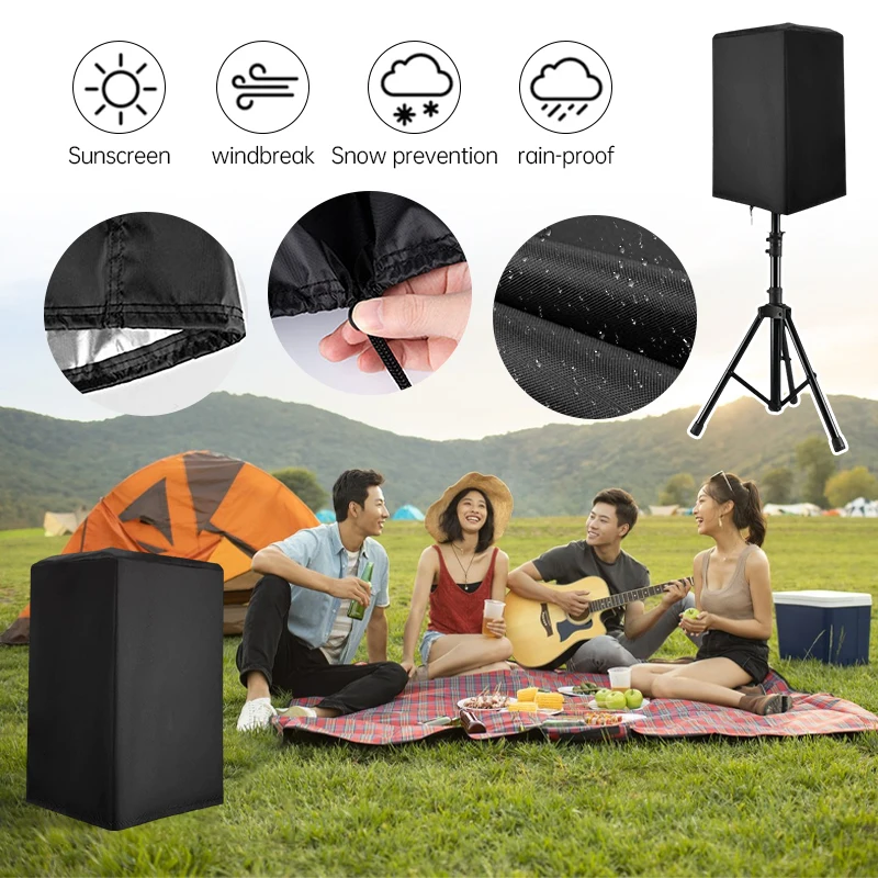 Waterproof Polyester PA/DJ Speaker Stand Covers UV Protection Dustproof Outdoor Cover for 15 Inch Powered 210D Oxford Cloth speaker cover