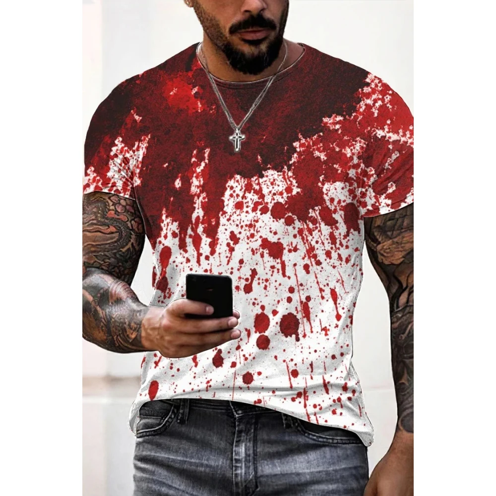 Mens 3D Print Halloween T Shirt Oversized Tee
