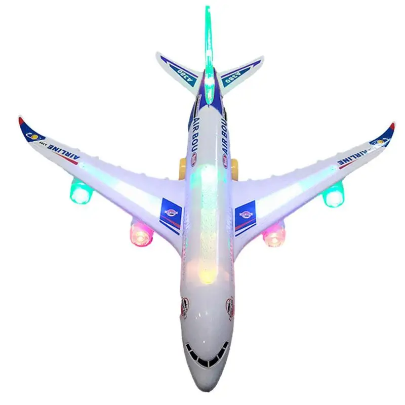 

Самолет детский A380, игрушка-самолет со встроенными мигающими огнями, с музыкой, на батарейках, для мальчиков и девочек, для путешествий