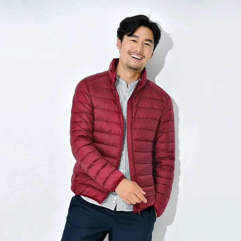 Men\'s autumn and winter jacket Large size 9XL 10XL 11XL Light white duck down men\'s winter down jacket Light windproof down jack