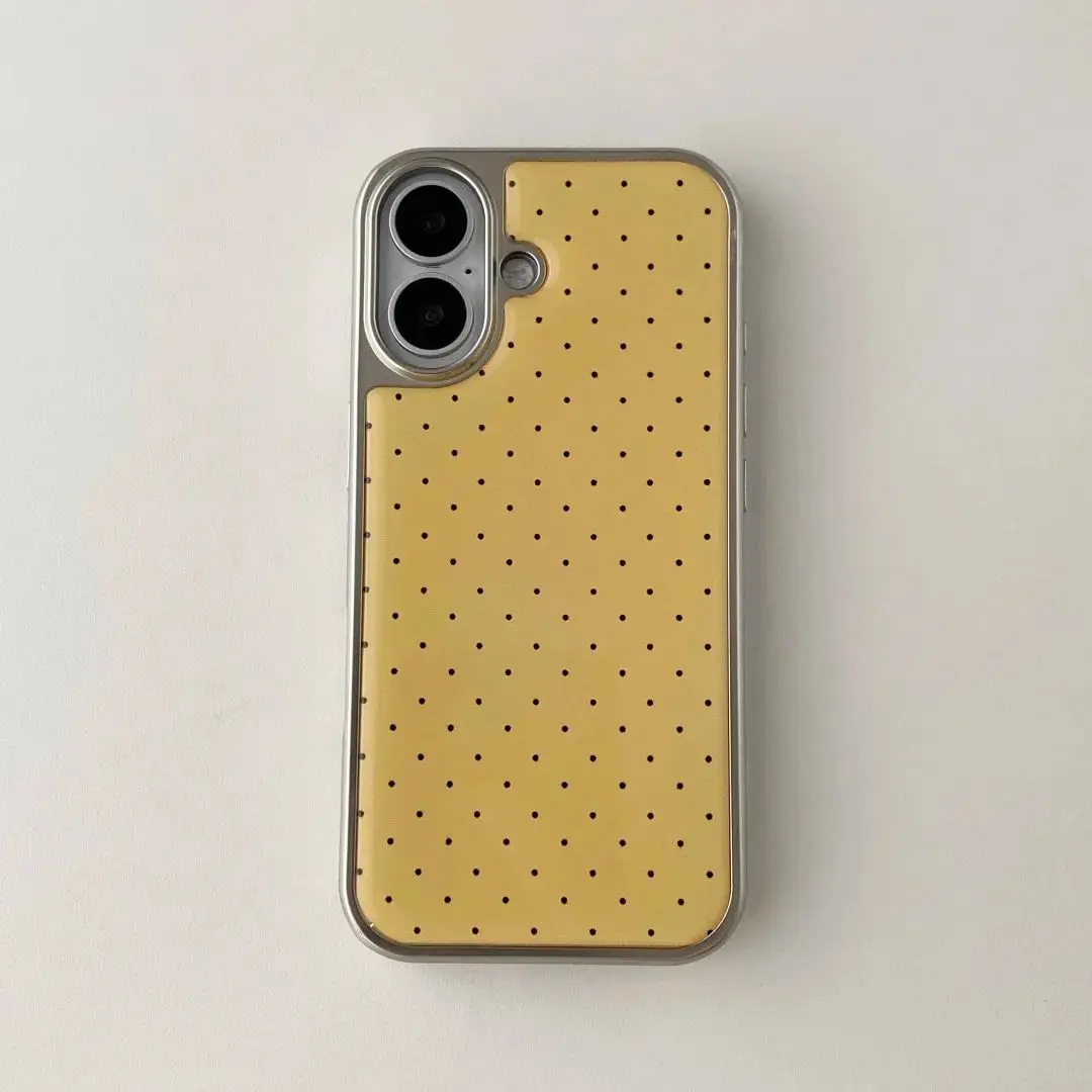Yellow Background Black Polka Dot Minimalist Cute Phone Case
