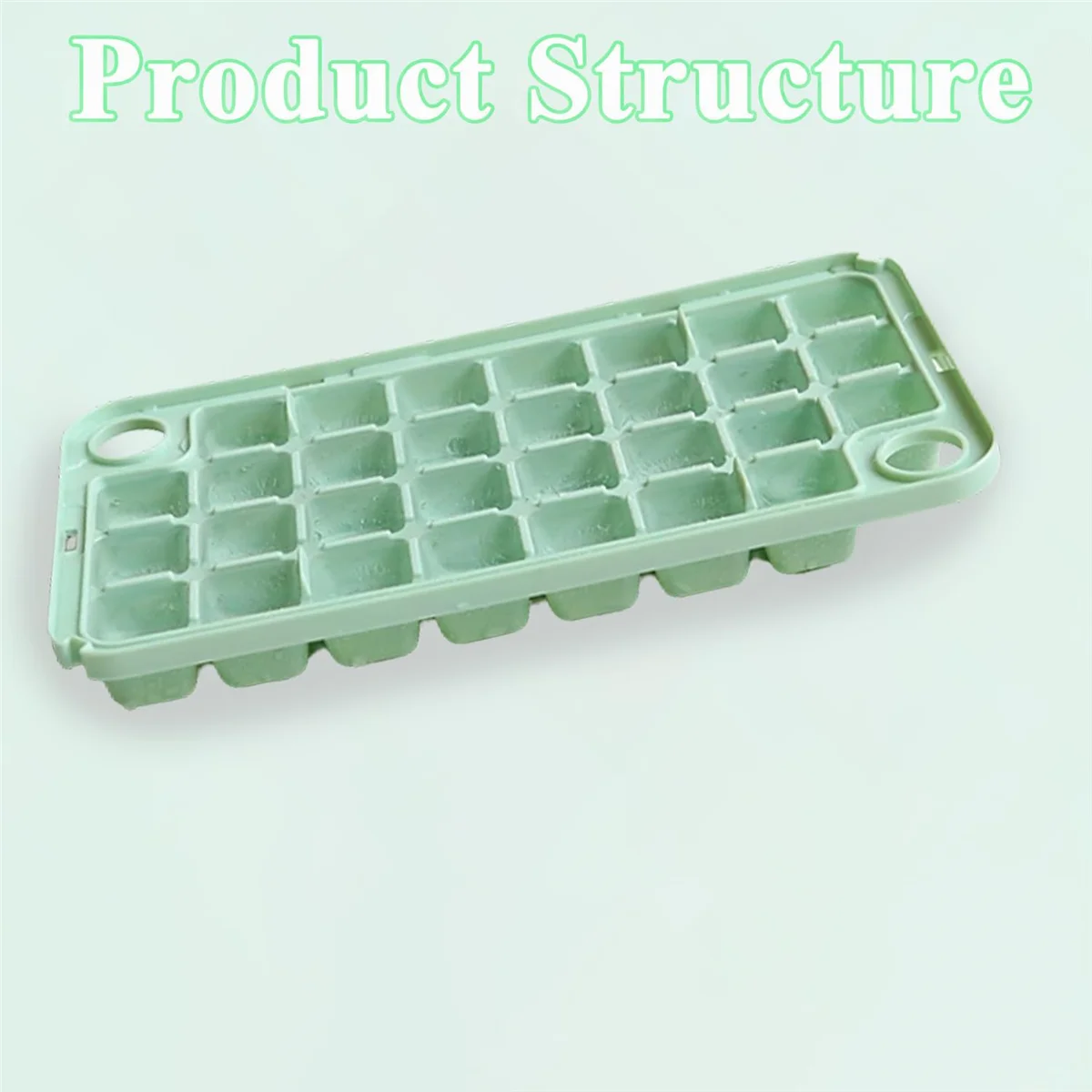 Ice Cube Tray with Lid Ice Trays for Freezer Maker Mold with Container 60 Trays Easy-Release Green