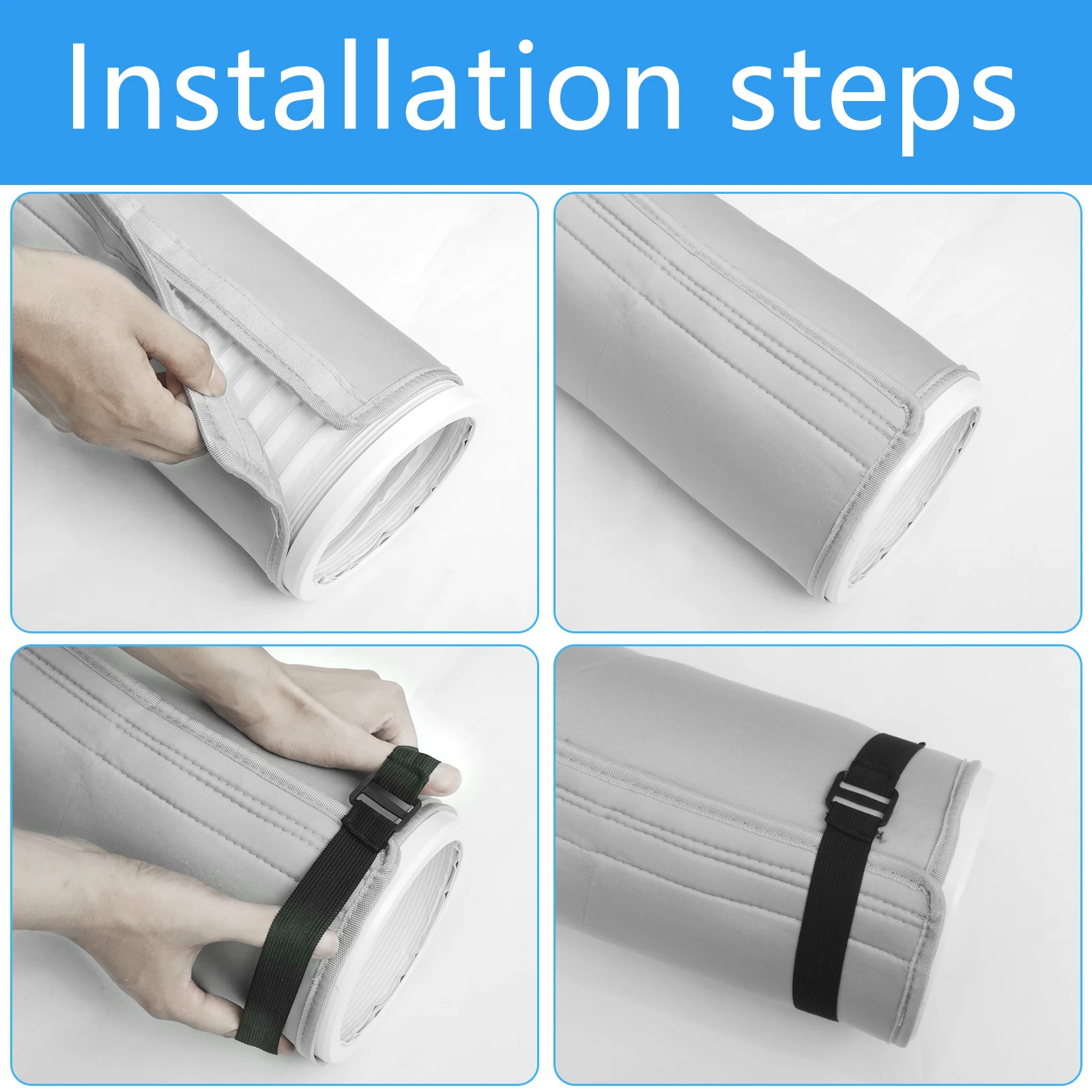 Air Conditioner Hose Protection Cover Insulated AC Hose Duct Vent Cover Easy Installation for Most 5inch to 5.9inch Exhaust Hose
