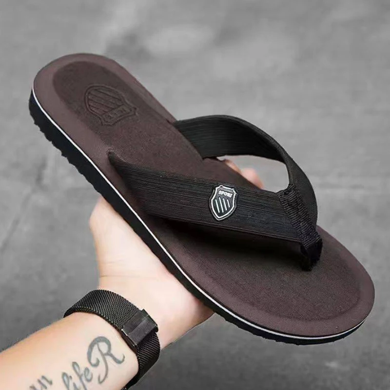 Flip Flops Men Outside Beach Flat Summer Casual Indoor Anti-Slip Thong Sandals