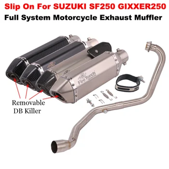 Full System Motorcycle Exhaust Escape Moto For SUZUKI GIXXER 250 GIXXER250 SF250 Modify Front Link Pipe Muffller DB Killer