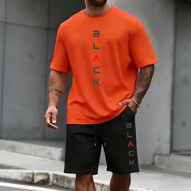 Men's Summer Urban Fashion Tracksuit - Short Sleeve Casual T-Shirt & Shorts Set