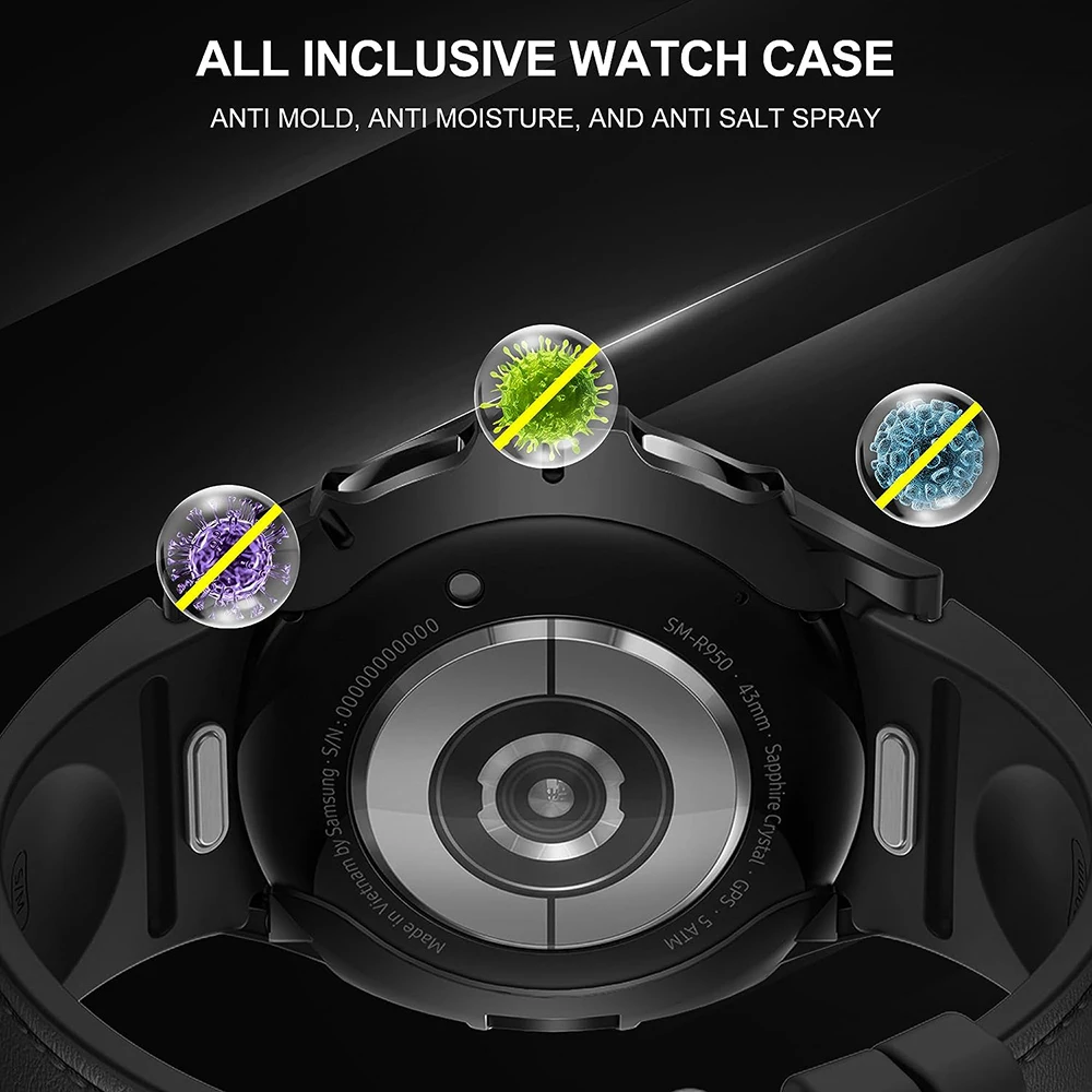 حافظة + زجاج لساعة سامسونج جالاكسي 6 كلاسيك 43 ملم...