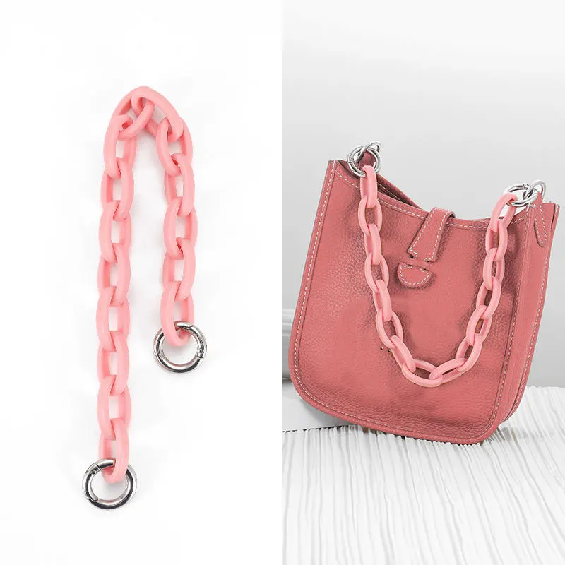 

New Fashion 39cm Acrylic Color Chains Women Purse Bags Straps Crossbody Messenger Shoulder Handbags Handles Parts Accessorie