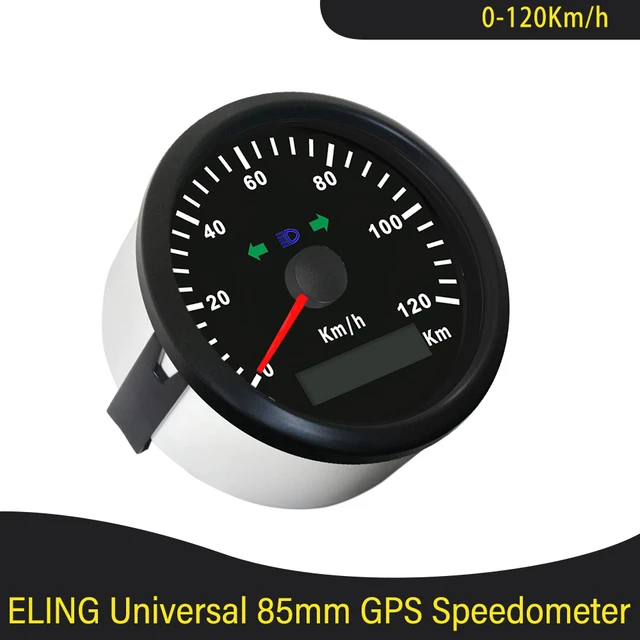 ELING 85mm 125MPH GPS Speedometer Tachometer 0-8000RPM Odometer GPS Antenna  Mileage Amber Backlight 12V/24V