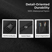 Large 4K Art Supplies Bag Multi-Pocket Black Travel Sketching Bag Adjustable Strap Waterproof Art Carry Case 4