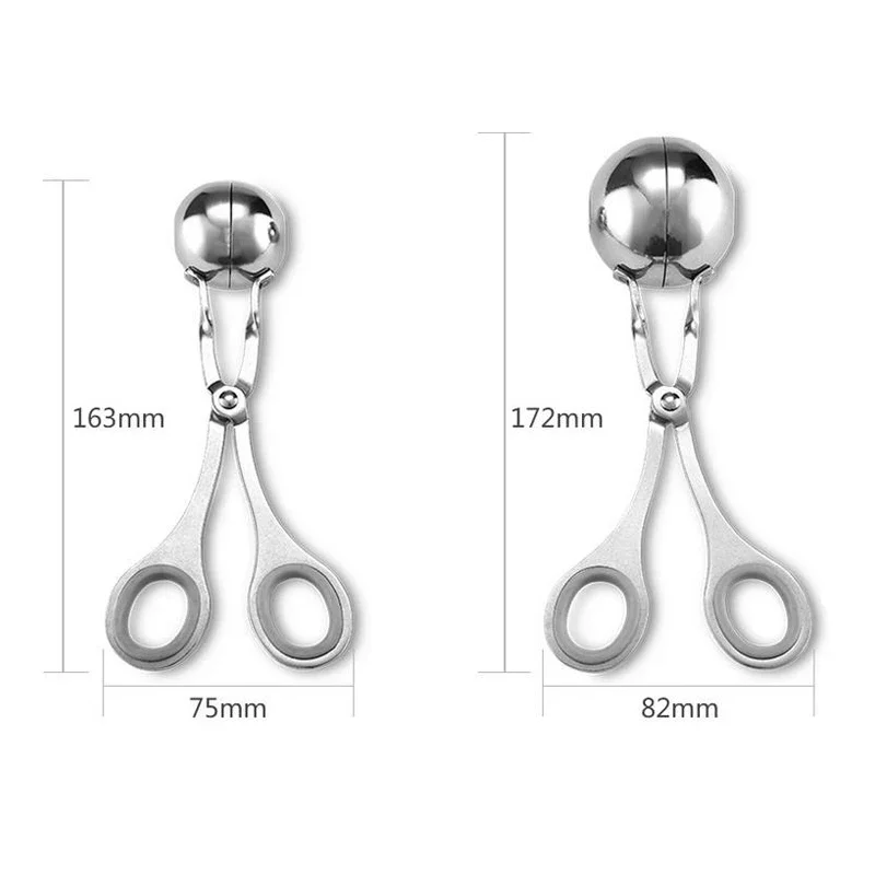 Non Stick Meatball Maker Stainless Steel Meat Ball Clip With Protection Ring Cooking Tool Kitchen Meatball Scoop Ball Maker Tong