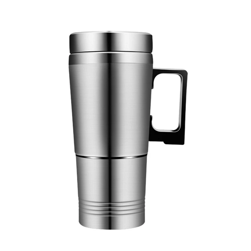 300ML Car Heating Cup DC12-24V Car Heating Cup Car Heated Mug Stainless Steel Multi-purpose Heating Water Cup Electric