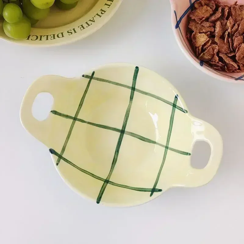 8inch Ceramic Plate Tableware Flat Plates Dessert Dish Cake Saucer Salad Plates and Dishes Carton Dinner