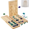 Mancala Board Game African Chess Strategy Puzzle Toy Children Educational Logical Thinking Folding Wooden Chess Party Table Game 1