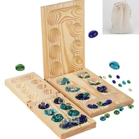 Mancala Board Game African Chess Strategy Puzzle Toy Children Educational Logical Thinking Folding Wooden Chess Party Table Game 1