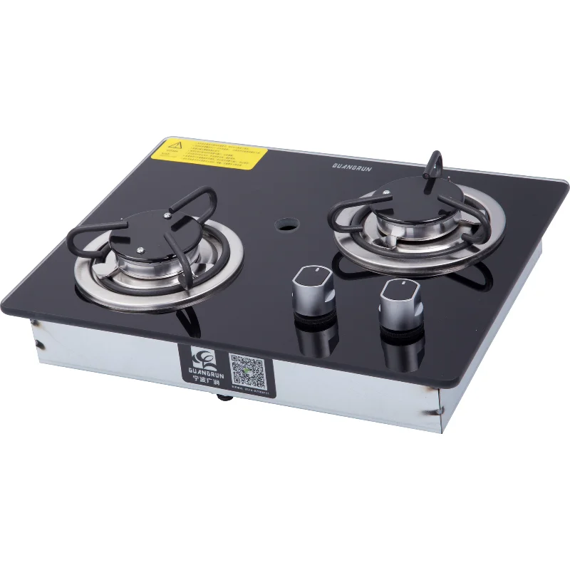 Caravan Gas Range 2 Burner with Tempered Glass LPG Gas Range 2 * 1.8KW Electronic Pulse Ignition Kitchen Bench Top Gas Range