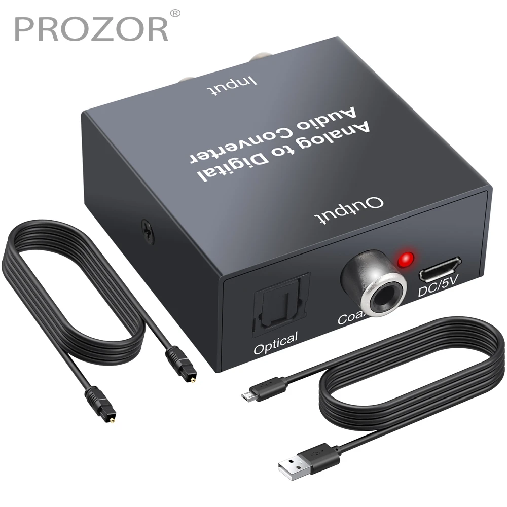 pion verder Ploeg PROZOR Analog zu Digital Audio Konverter R/L RCA 3,5mm AUX Eingang Digital  Coaxial Toslink Ausgang Audio Adapter mit Optische Kabel| | - AliExpress